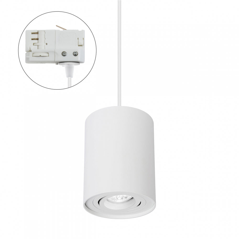 Spectrum CHLOE GU10 wit 3-fase rail, verstelbaar, IP20 aluminium behuizing 250V, gebruik binnenshuis 93x124 mm.