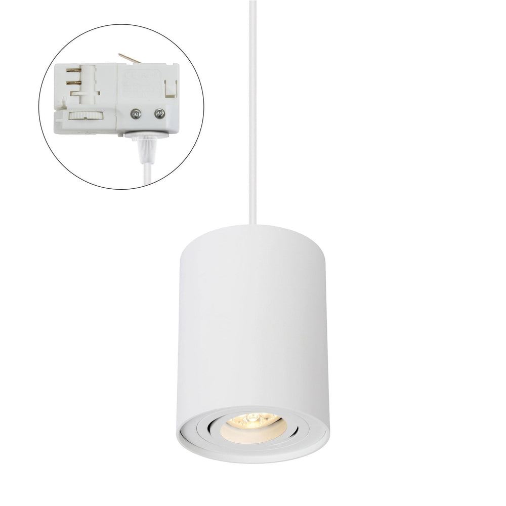 Spectrum CHLOE GU10 wit 3-fase rail, verstelbaar, IP20 aluminium behuizing 250V, gebruik binnenshuis 93x124 mm.