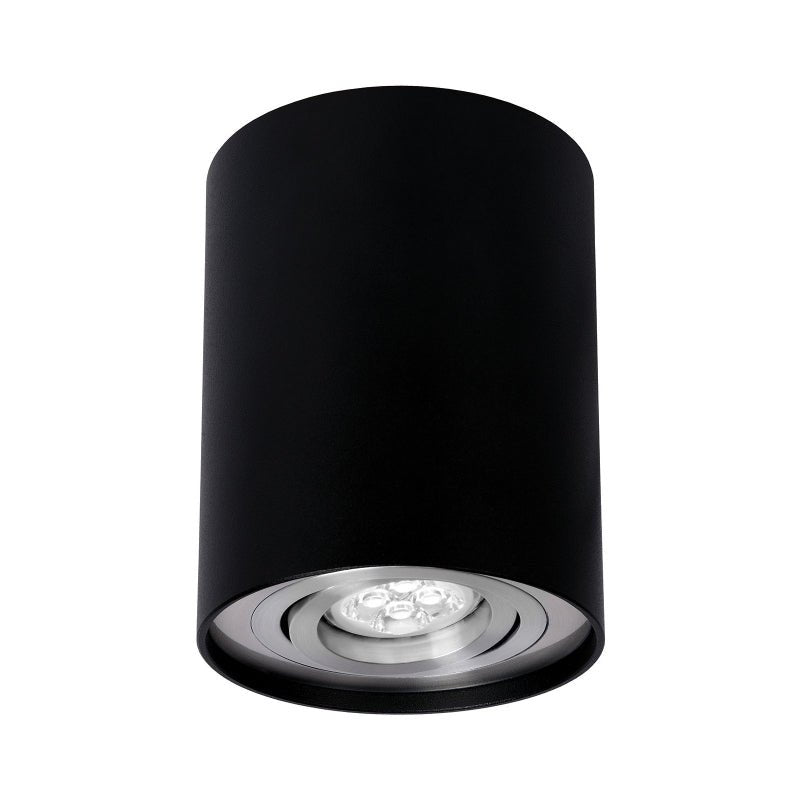 Spot GU10 réglable en noir/argent de Spectrum avec protection IP20 pour usage intérieur