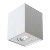 Spectrum CHLOE GU10 carré spot réglable blanc, IP20, idéal pour une utilisation intérieure avec boîtier en aluminium