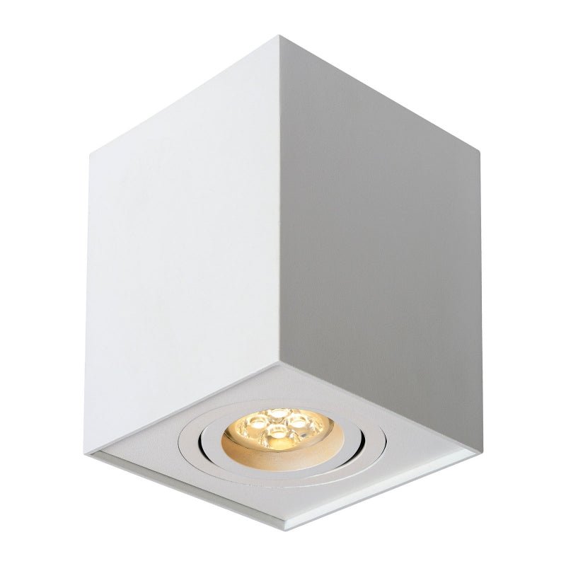 Spectrum CHLOE GU10 carré spot réglable blanc, IP20, idéal pour une utilisation intérieure avec boîtier en aluminium