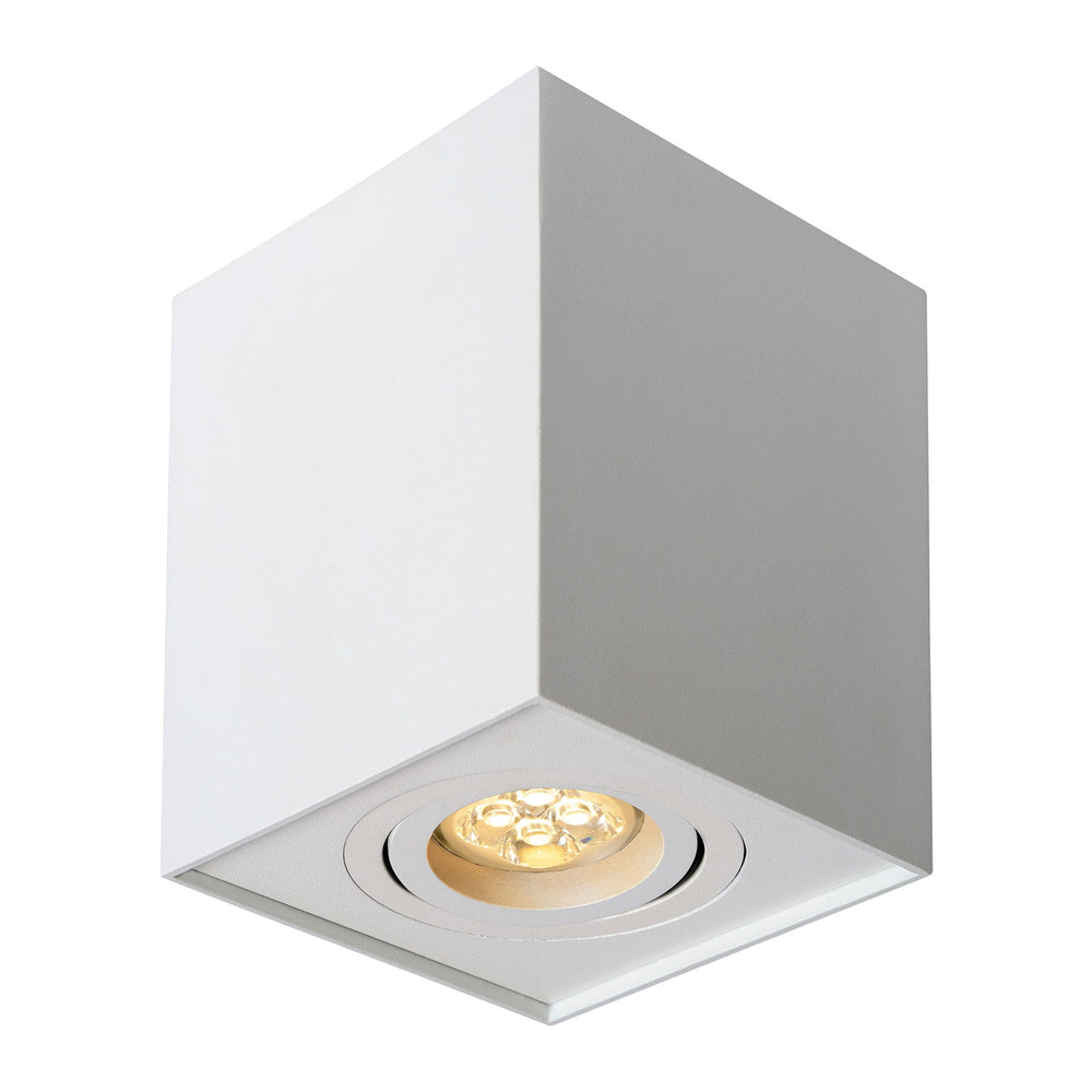 Spectrum CHLOE GU10 carré spot réglable blanc, IP20, idéal pour une utilisation intérieure avec boîtier en aluminium