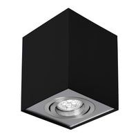 Spectrum CHLOE GU10 noir/argenté spot LED réglable, carré, IP20, boîtier en aluminium, 17000 heures de durée de vie
