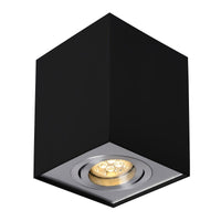 Spectrum CHLOE GU10 noir/argenté spot LED réglable, carré, IP20, boîtier en aluminium, 17000 heures de durée de vie