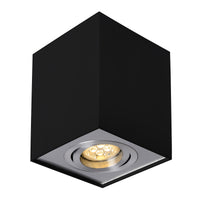 Spectrum CHLOE GU10 noir/argenté spot LED réglable, carré, IP20, boîtier en aluminium, 17000 heures de durée de vie