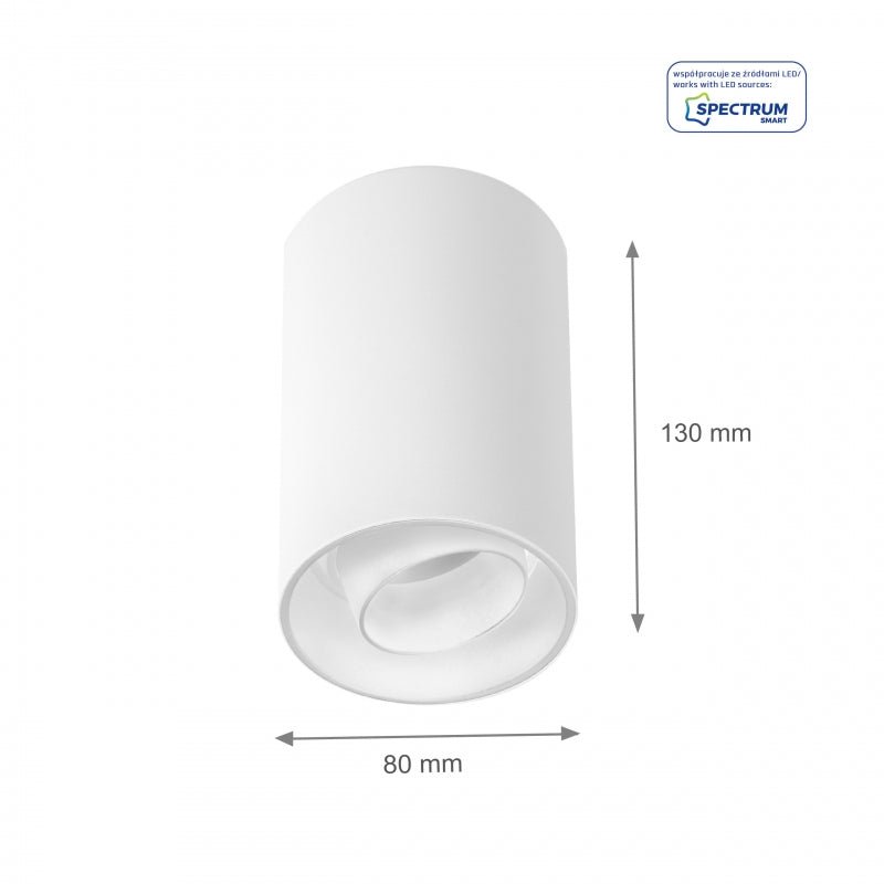 Spectrum Chloe spot GU10 blanc réglable IP20 - idéal pour l'éclairage intérieur - design économe en énergie et durable