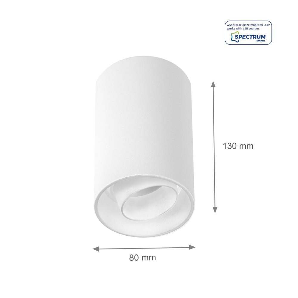 Spectrum Chloe spot GU10 blanc réglable IP20 - idéal pour l'éclairage intérieur - design économe en énergie et durable