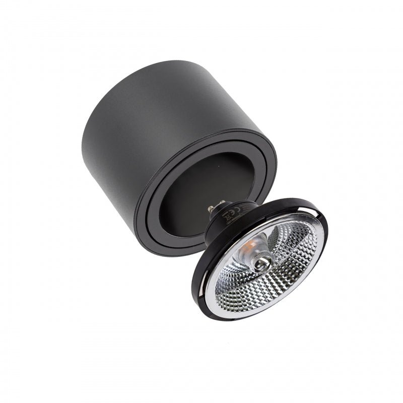 Spectrum Chloe AR111 GU10 spot encastré LED noir 250V, IP20, réglable, 17000 lumens, boîtier en aluminium