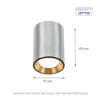 Spectrum Chloe Mini P20 LED Spot argent 4000K 250V, GU10, 17000 heures de durée de vie, IP20, montage en surface
