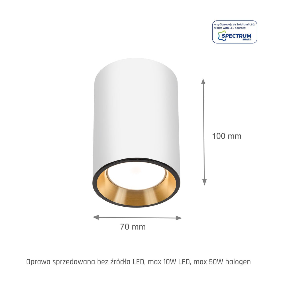 LED plafondspot CHLOE MINI - 1x GU10 aansluiting - Wit/goud