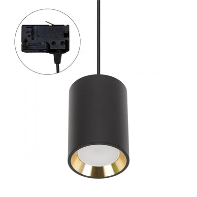 Spectrum CHLOE GU10 spot sur rail 3 phases, noir avec or, IP20, 70x100mm, aluminium, 250V, usage intérieur