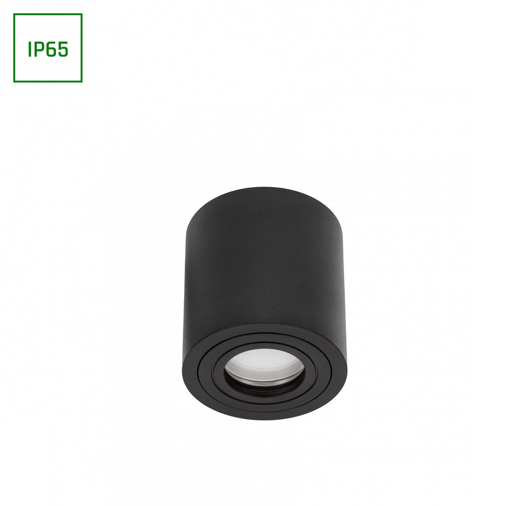 Projecteur LED rond noir CHLOE GU10 IP65 pour usage intérieur, boîtier en aluminium, 250V, 17000 lumens, montage en surface