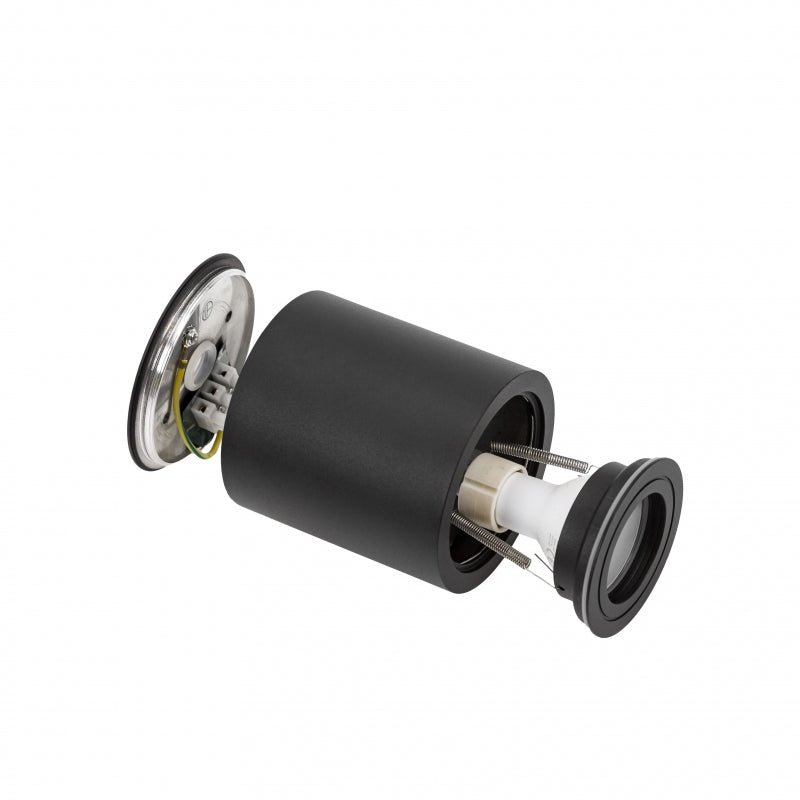 Projecteur LED rond noir CHLOE GU10 IP65 pour usage intérieur, boîtier en aluminium, 250V, 17000 lumens, montage en surface