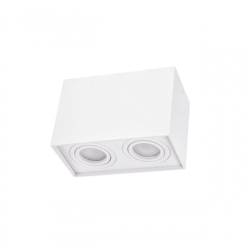 Spot GU10 réglable Spectrum rectangulaire blanc, IP20 intérieur, boîtier en aluminium, 250V, durée de vie de 17000h