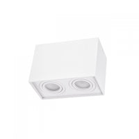 Spot GU10 réglable Spectrum rectangulaire blanc, IP20 intérieur, boîtier en aluminium, 250V, durée de vie de 17000h