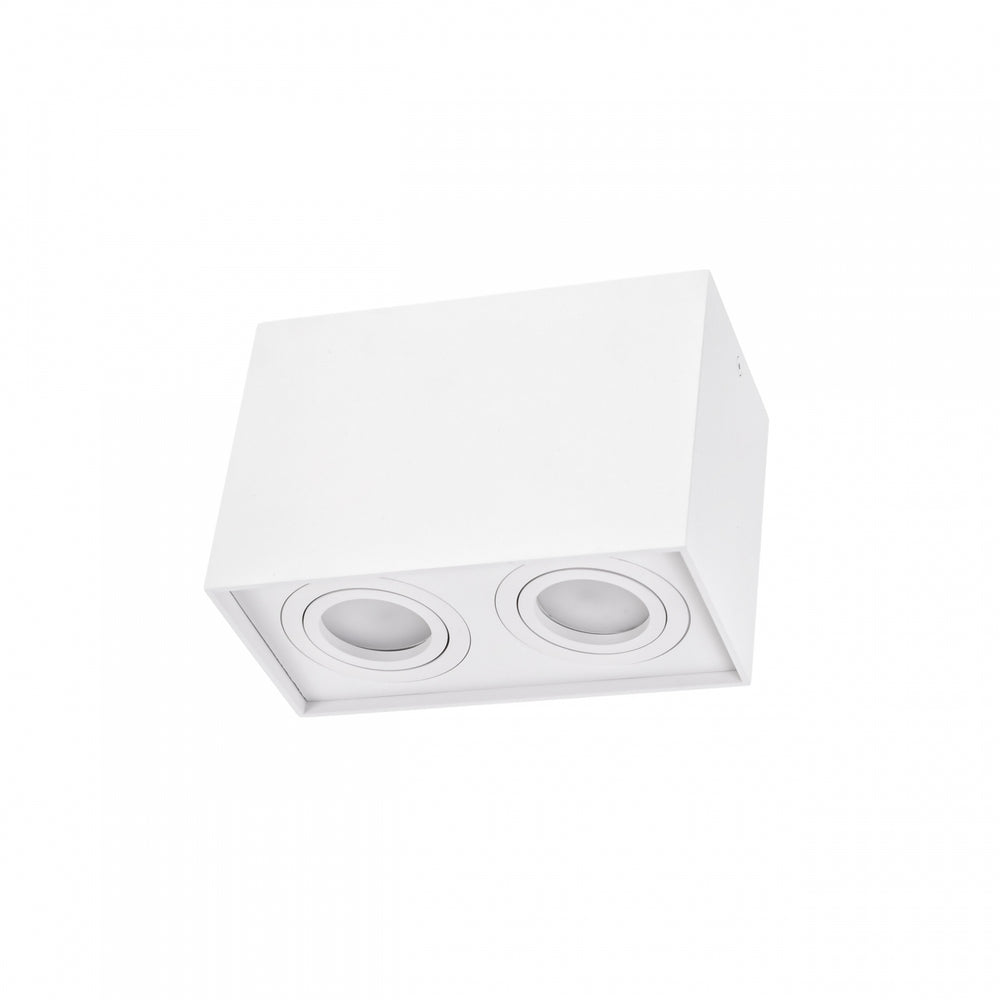 Spot GU10 réglable Spectrum rectangulaire blanc, IP20 intérieur, boîtier en aluminium, 250V, durée de vie de 17000h