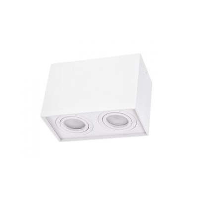 Spot GU10 réglable Spectrum rectangulaire blanc, IP20 intérieur, boîtier en aluminium, 250V, durée de vie de 17000h