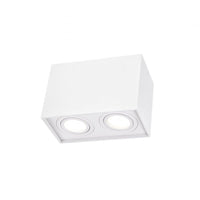 Spot GU10 réglable Spectrum rectangulaire blanc, IP20 intérieur, boîtier en aluminium, 250V, durée de vie de 17000h