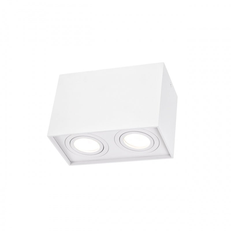 Spot GU10 réglable Spectrum rectangulaire blanc, IP20 intérieur, boîtier en aluminium, 250V, durée de vie de 17000h