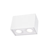 Spot GU10 réglable Spectrum rectangulaire blanc, IP20 intérieur, boîtier en aluminium, 250V, durée de vie de 17000h