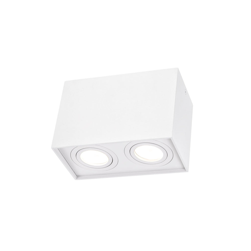 Spot GU10 réglable Spectrum rectangulaire blanc, IP20 intérieur, boîtier en aluminium, 250V, durée de vie de 17000h