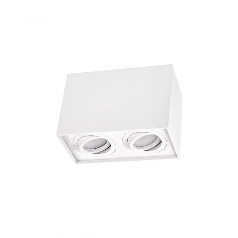 Spot GU10 réglable Spectrum rectangulaire blanc, IP20 intérieur, boîtier en aluminium, 250V, durée de vie de 17000h