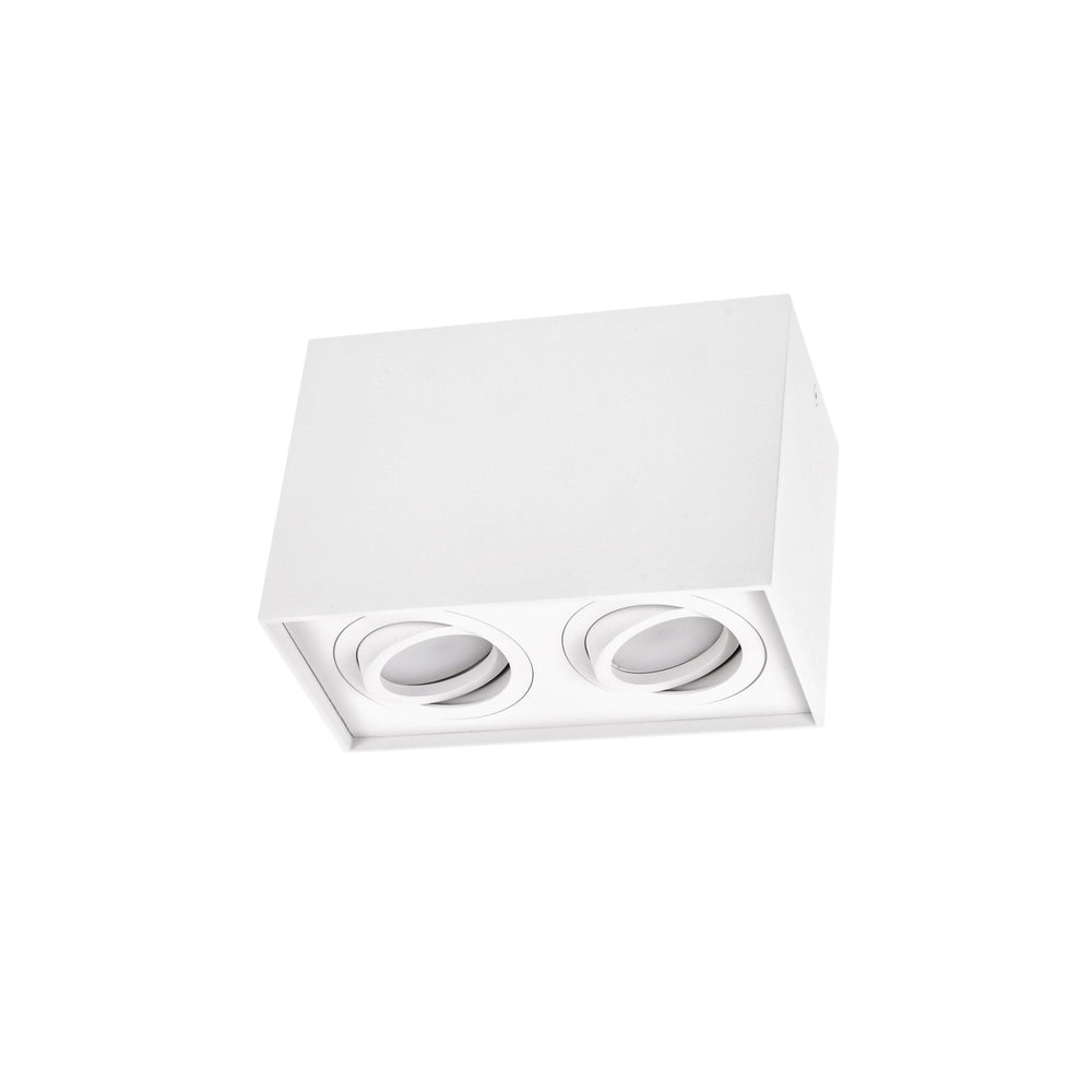 Spot GU10 réglable Spectrum rectangulaire blanc, IP20 intérieur, boîtier en aluminium, 250V, durée de vie de 17000h