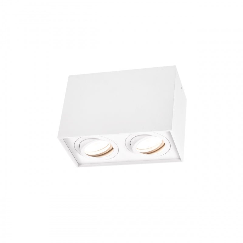 Spot GU10 réglable Spectrum rectangulaire blanc, IP20 intérieur, boîtier en aluminium, 250V, durée de vie de 17000h