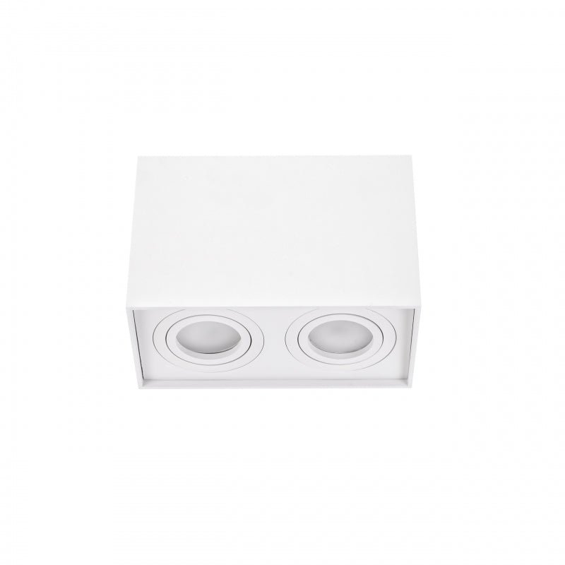 Spot GU10 réglable Spectrum rectangulaire blanc, IP20 intérieur, boîtier en aluminium, 250V, durée de vie de 17000h