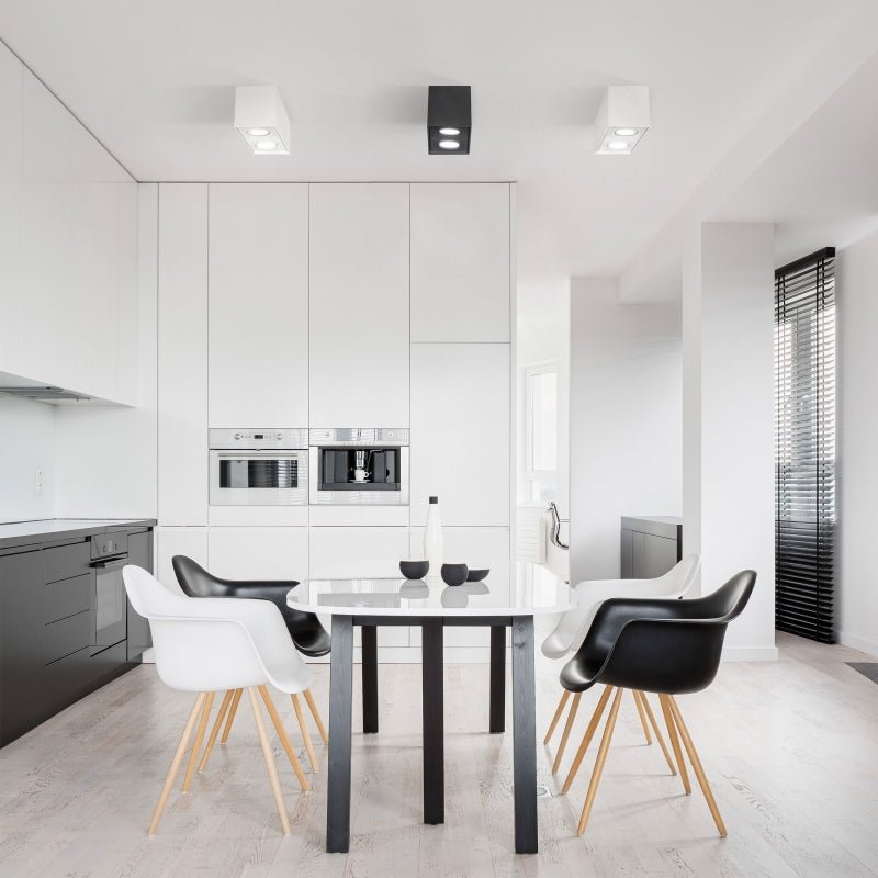 Spot GU10 réglable Spectrum rectangulaire blanc, IP20 intérieur, boîtier en aluminium, 250V, durée de vie de 17000h