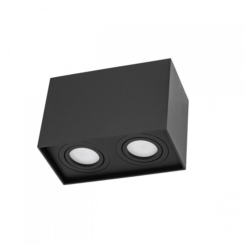 Spectrum Chloe Duo 2xGU10 IP20 spot noir réglable, boîtier en aluminium, 250V, utilisation intérieure