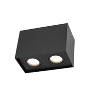 Spectrum Chloe Duo 2xGU10 IP20 spot noir réglable, boîtier en aluminium, 250V, utilisation intérieure