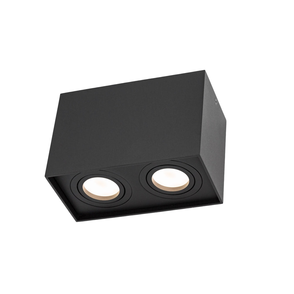 Spectrum Chloe Duo 2xGU10 IP20 spot noir réglable, boîtier en aluminium, 250V, utilisation intérieure