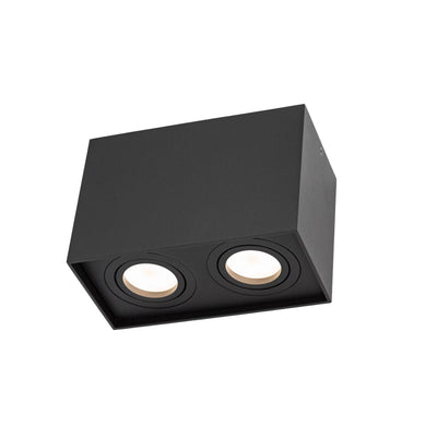 Spectrum Chloe Duo 2xGU10 IP20 spot noir réglable, boîtier en aluminium, 250V, utilisation intérieure