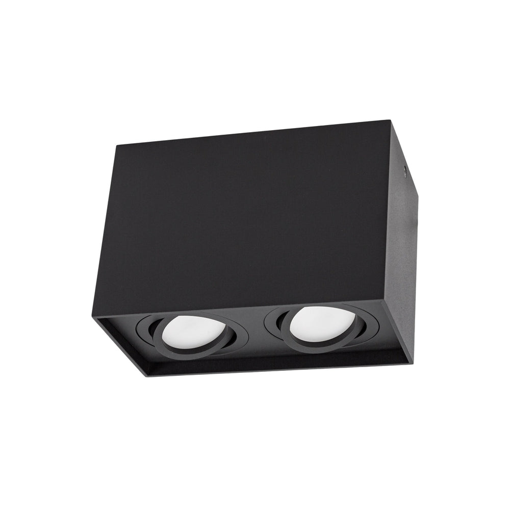 Spectrum Chloe Duo 2xGU10 IP20 spot noir réglable, boîtier en aluminium, 250V, utilisation intérieure