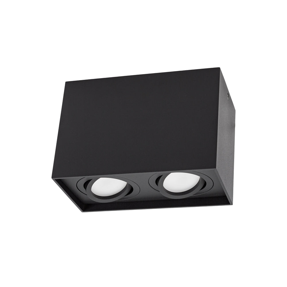 Spectrum CHLOE DUO 2xGU10 Spot LED Monté en Saillie, Aluminium Noir Orientable, Plafonnier Intérieur IP20