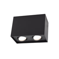 Spectrum Chloe Duo 2xGU10 IP20 spot noir réglable, boîtier en aluminium, 250V, utilisation intérieure