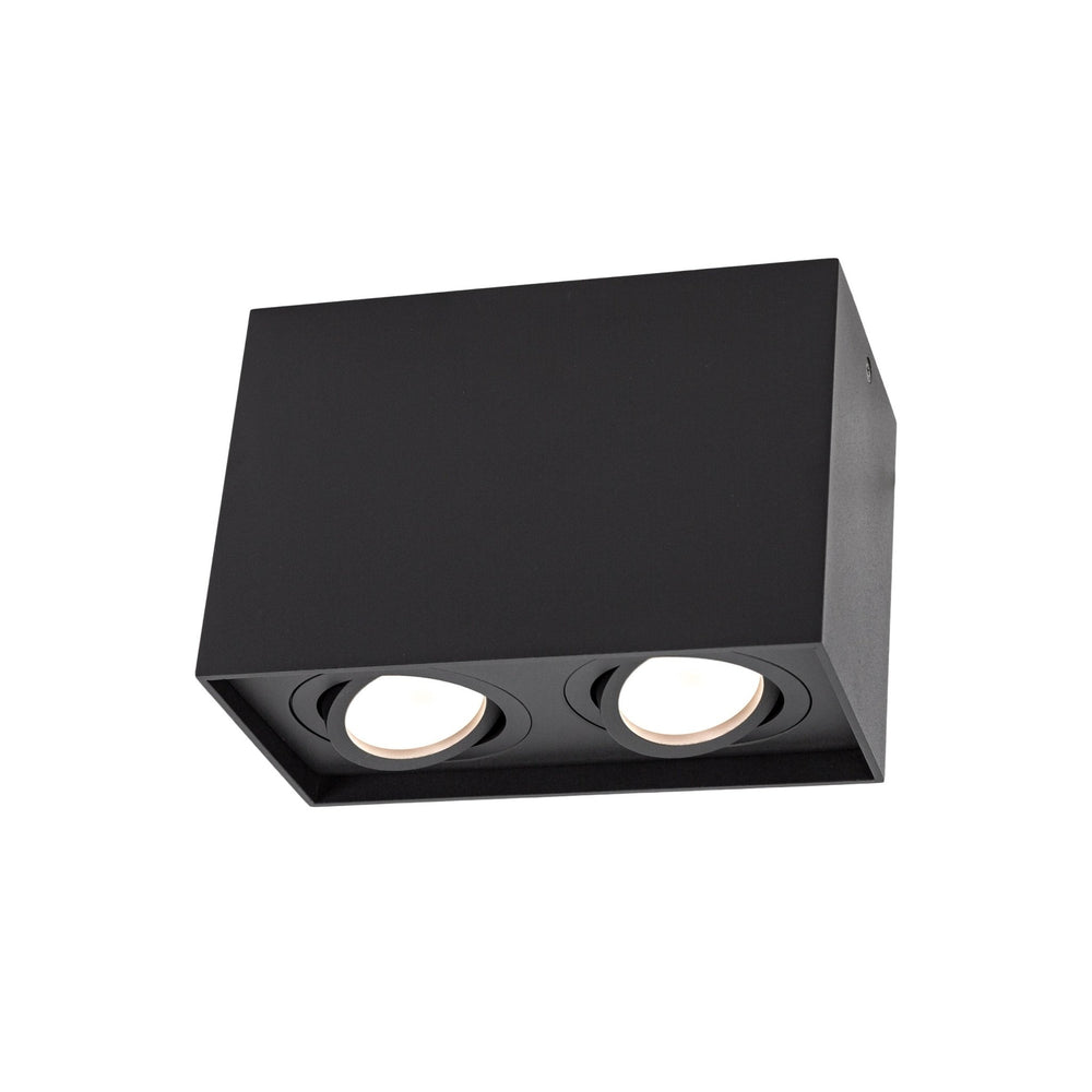 Spectrum Chloe Duo 2xGU10 IP20 spot noir réglable, boîtier en aluminium, 250V, utilisation intérieure