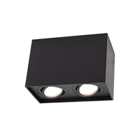 Spectrum CHLOE DUO 2xGU10 Opbouw LED Spot, Verstelbaar Zwart Aluminium, IP20 Binnen Plafondarmatuur