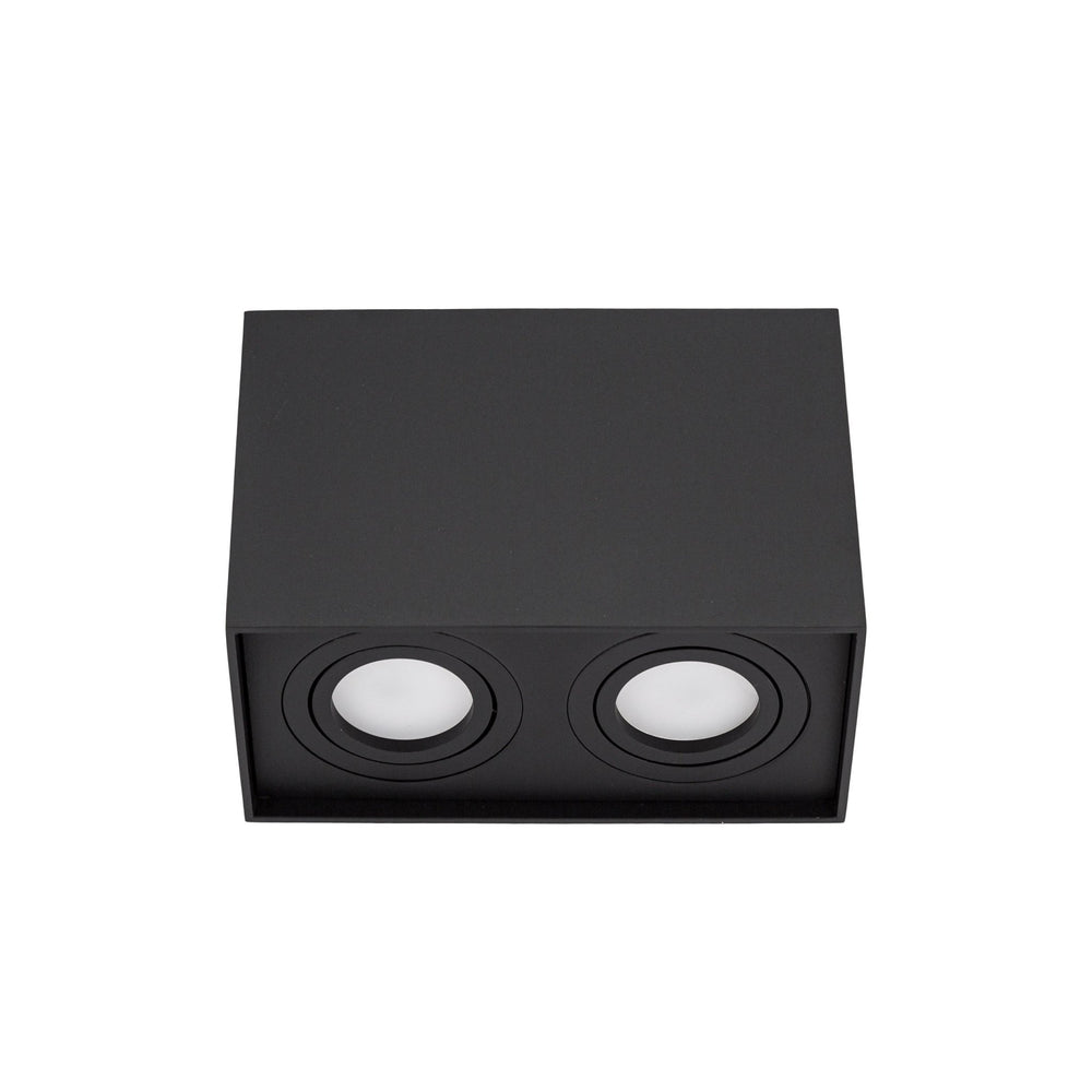 Spectrum Chloe Duo 2xGU10 IP20 spot noir réglable, boîtier en aluminium, 250V, utilisation intérieure
