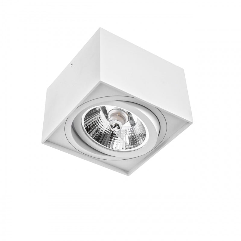 Spot LED carré Spectrum CHLOE AR111 GU10, IP20, blanc, boîtier en aluminium, 250V, usage intérieur, longue durée de vie