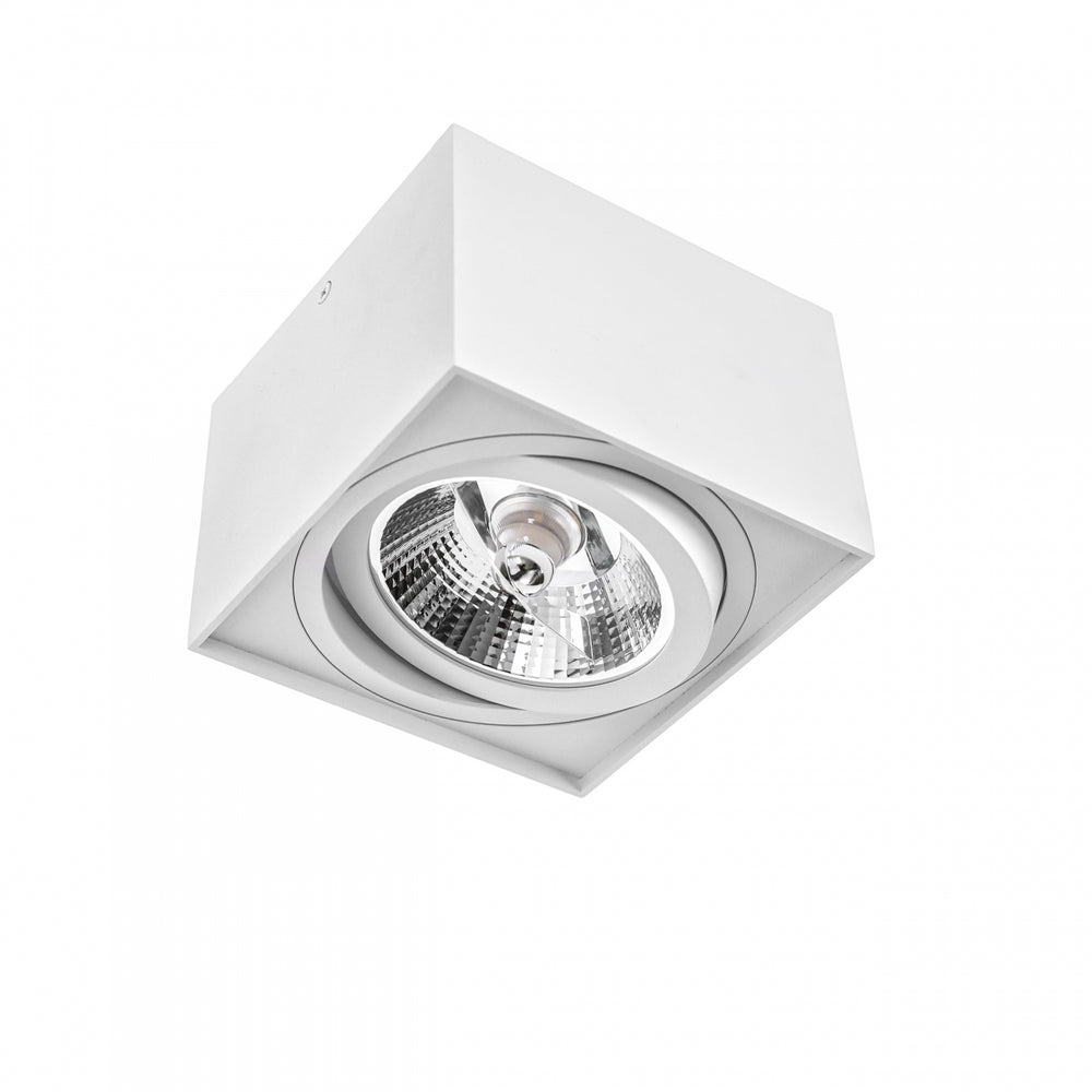 Spot LED carré Spectrum CHLOE AR111 GU10, IP20, blanc, boîtier en aluminium, 250V, usage intérieur, longue durée de vie