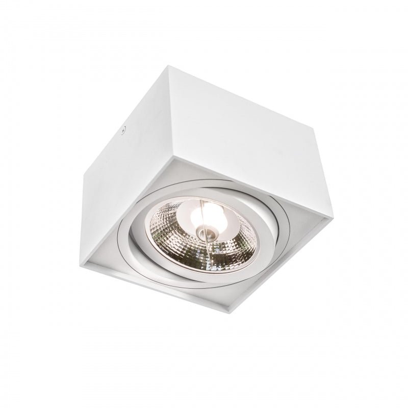 Spot LED carré Spectrum CHLOE AR111 GU10, IP20, blanc, boîtier en aluminium, 250V, usage intérieur, longue durée de vie