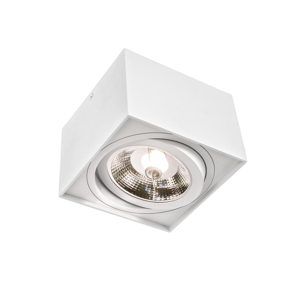 Spot LED carré Spectrum CHLOE AR111 GU10, IP20, blanc, boîtier en aluminium, 250V, usage intérieur, longue durée de vie