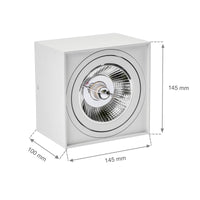 Spot LED carré Spectrum CHLOE AR111 GU10, IP20, blanc, boîtier en aluminium, 250V, usage intérieur, longue durée de vie