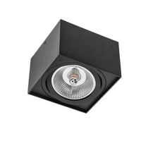 Spectrum chloe AR111 GU10 spot LED noir 4000K carré IP20 - montage plafond aluminium