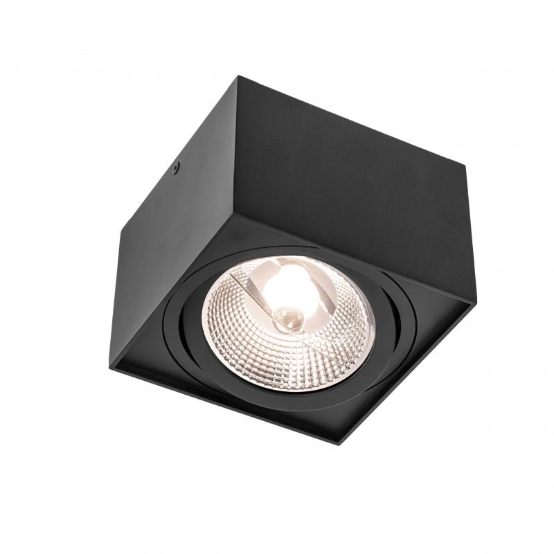 Spectrum chloe AR111 GU10 spot LED noir 4000K carré IP20 - montage plafond aluminium