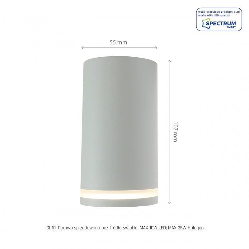 Chloe ring natynkowa GU10 led spot, 230V wit, IP20, voor interieur, Spectrum, aluminium behuizing, oppervlakte montage