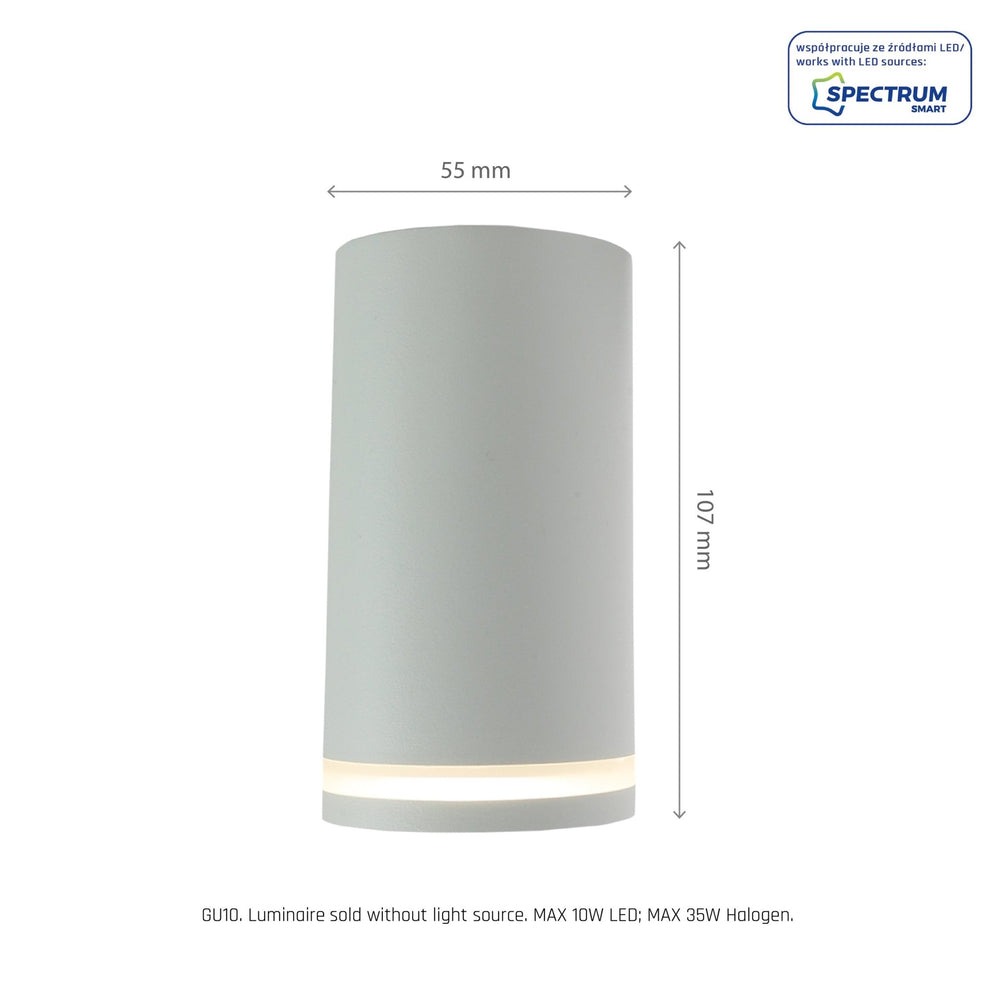 Chloe ring natynkowa GU10 led spot, 230V wit, IP20, voor interieur, Spectrum, aluminium behuizing, oppervlakte montage