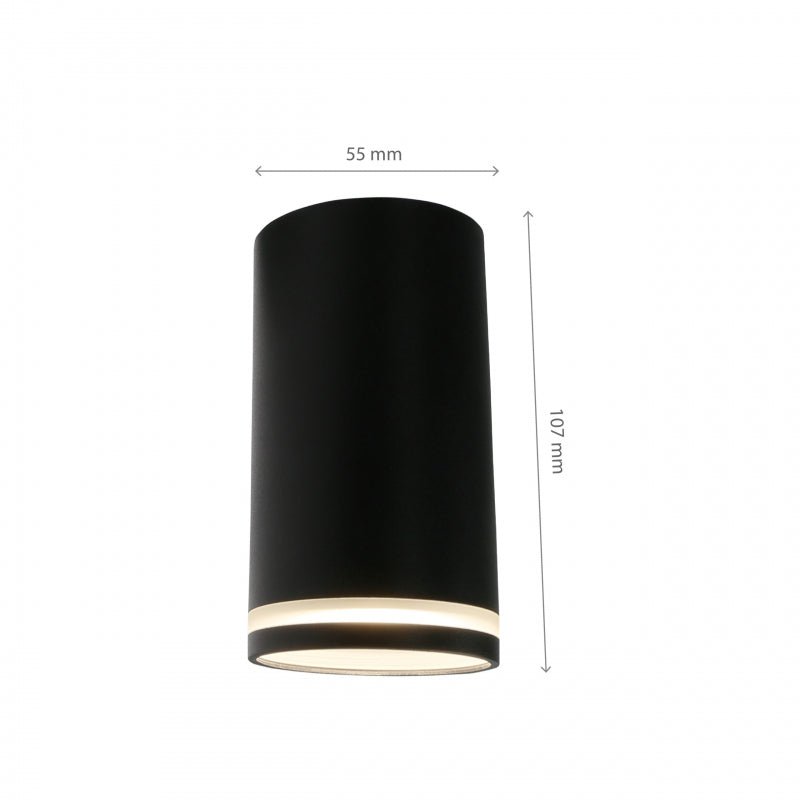 Spot encastré LED 230V GU10 Chloe ring noir Spectrum - IP20, boîtier en aluminium, montage en surface